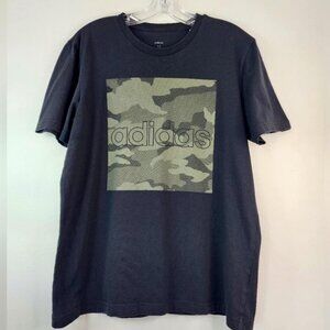 ADIDAS Men's Black Graphic Camouflage T-Shirt, Size Medium